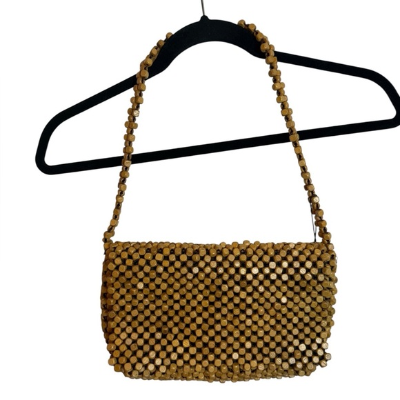 The SAK Vintage Wooden Beaded Foldover Shoulder Bag - Picture 1 of 6